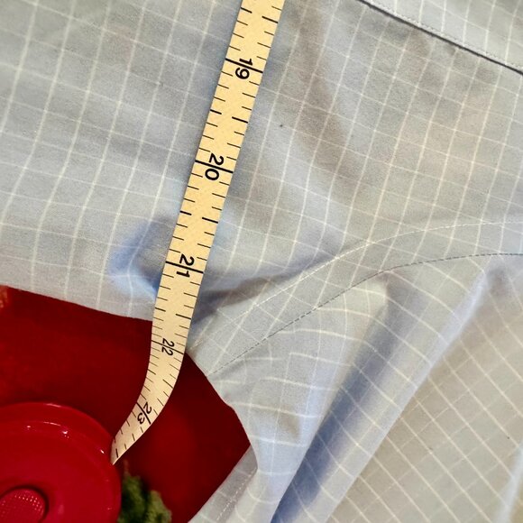 Jos. A. Bank Traveler Tailored Fit Blue Check Dress Shirt Men’s 15-33 Cotton - Picture 9 of 15